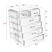 Transparent Acrylic Stationery Organizer With Handle, 5 Levels 6 Drawers