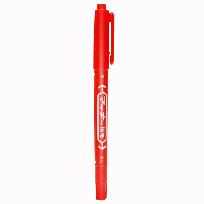 Zebra Mckee Double-Sided Extra Fine Permanent Refillable Marker / Pack, Red / 1 Pcs