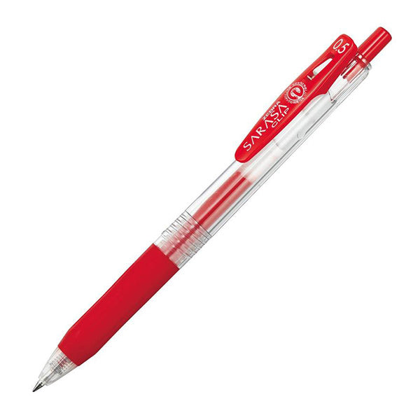 Zebra Sarasa Clip Retractable Gel Ink Pen 0.5mm 20 Colors, Red