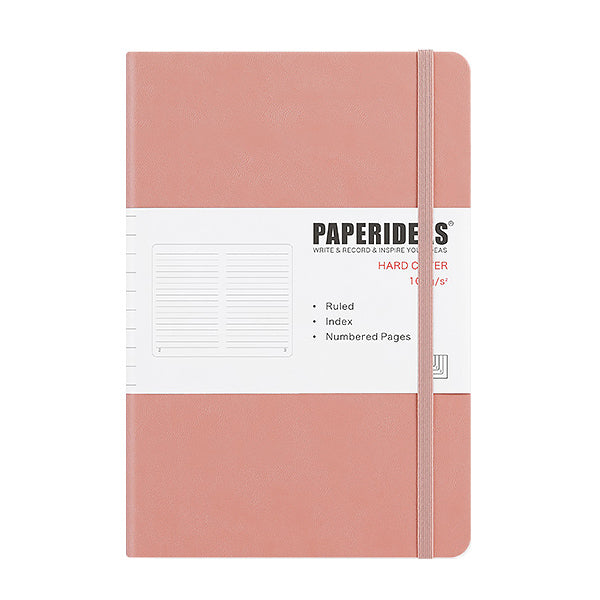 A5 Hard Cover Journal Notebook (Dot/Grid/Line/Blank), Pastel Pink / Dotted