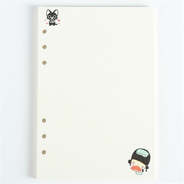 A5 Pastel Filler Paper for Spiral Notebook, Dotted