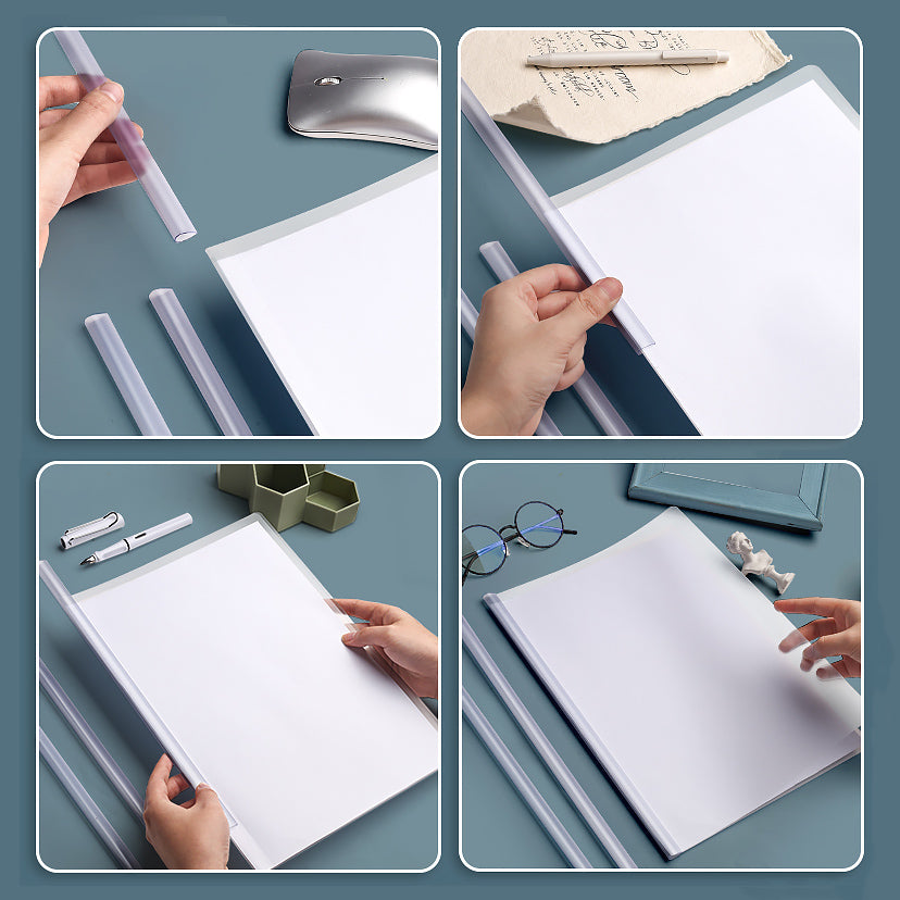 Clear Report Covers with Sliding Bar 10 Pcs Pack for A4 Paper