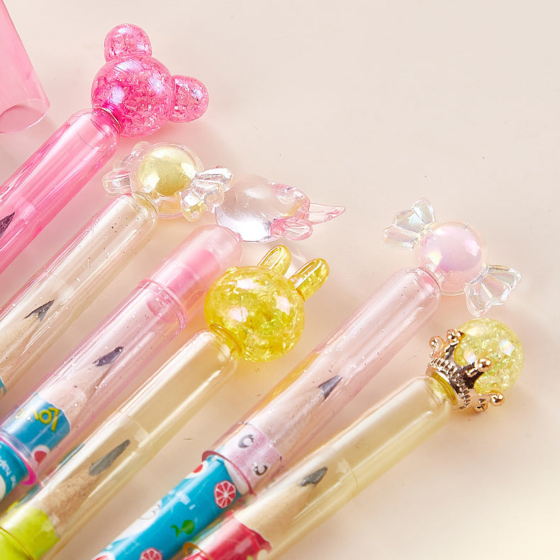 Crystal Princess Scepter Pencil Caps 3 Pcs Set