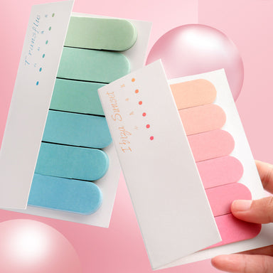 Double-Sided Pastel Gradient Bookmark Sticky Note 4 Pads Pack, All 4 Sets