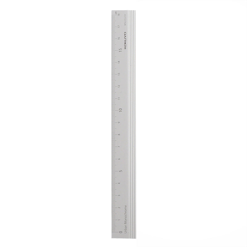 KOKUYO Urban Monochrome Alumite Foldable/Straight Ruler 15-30cm, Silver / Straight