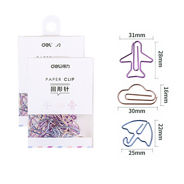Kawaii Colorful Paper Clips 24 Pcs Pack, Aeroplan