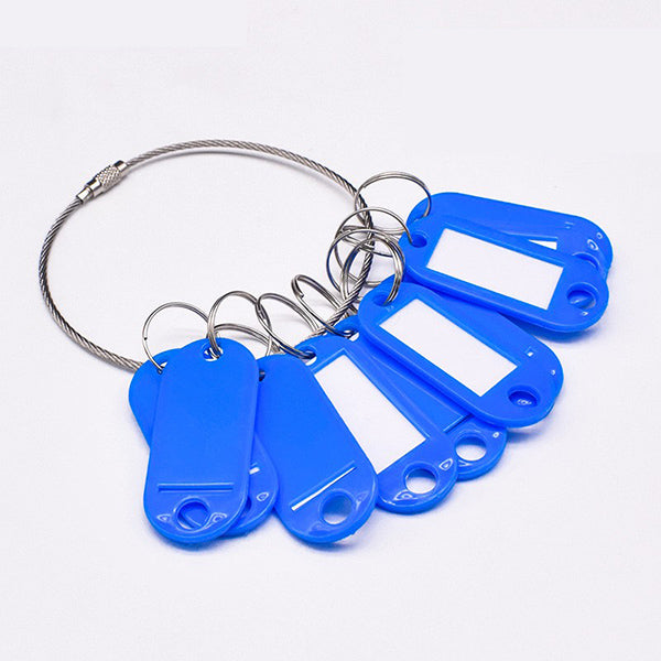 Key Tag with Label 10 Pcs Pack, Blue