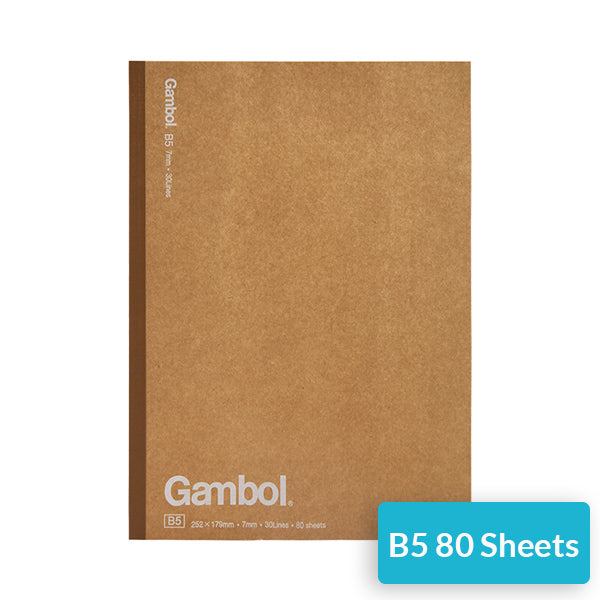 KOKUYO Gambol Lined Kraft Paper Cover Notebook Pack, B5 / 100 Sheet