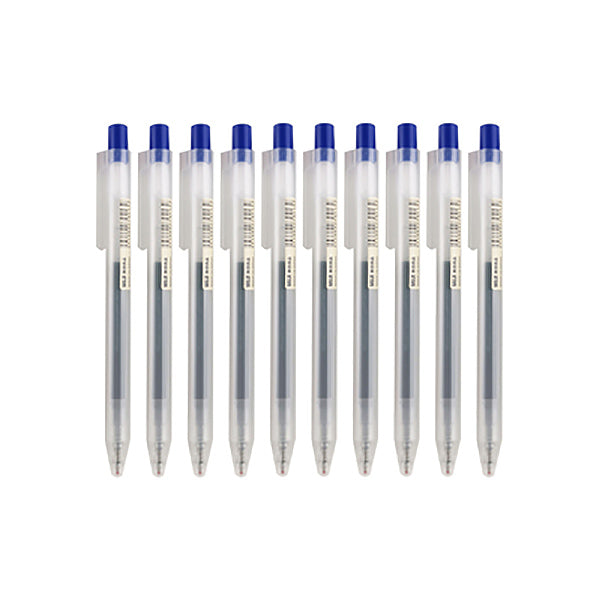 MUJI Smooth Gel Ink Retractable Ballpoint Pen 0.5mm / Pack, Pen / 10 / Blue