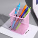 Mesh Desk Pencil Pot, Pink / Cuboid