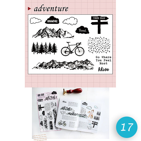 Natural Theme Acrylic Clear Stamp for Journaling, 17