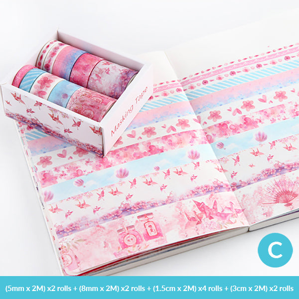 Pastel Watercolor Washi Tape Box Pack, C. Paper Crane