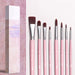 Watercolor Flat and Filbert Nylon Tips Paint Brush 8 Pcs Set, Pink