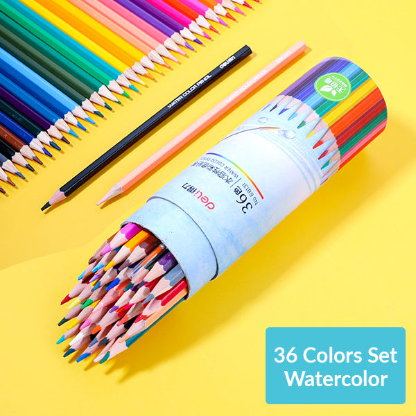 Watercolor Oil-Based Colored Pencil 12/24/36/48 Colors Set, 36 Pcs Watercolor Set