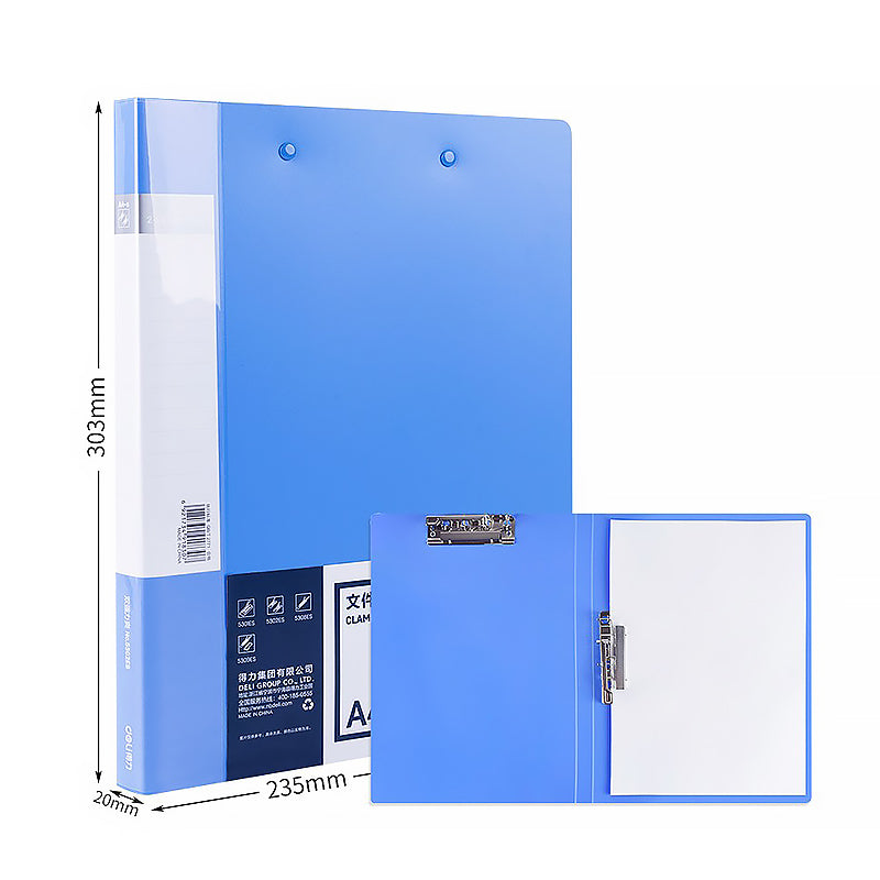 A4 Clamp Binder File Folder with Single / Double Strong Clip — A
