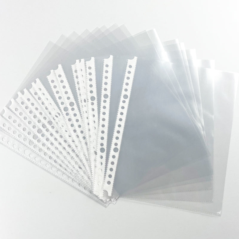 Clear Plastic Punched Pocket For Ring Binder Folder A5/A4, 4 Thickness Pack, 0.04 mm / A5