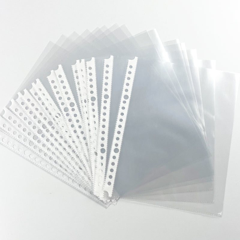 Clear Plastic Punched Pocket For Ring Binder Folder A5/A4, 4 Thickness