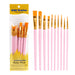 Artist Paint Brush Set for Acrylic Watercolor Oil Painting [10pcs Bundle] Pink