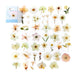 Moonshine City white and cream blossom stickers spread beside their pale blue hang-tab card box