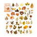 Forest Falling Leaves autumn brown and orange leaf stickers spread beside their tan hang-tab card box