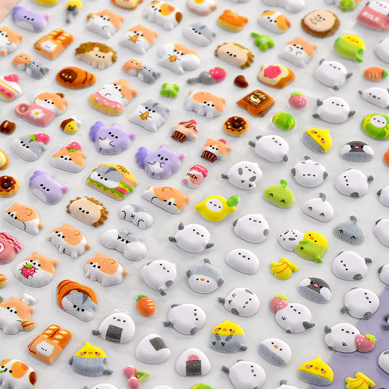 Cute Mini Animal Puffy 3D Stricker, Sticker