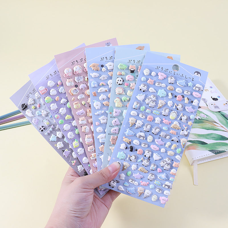 Cute Mini Animal Puffy 3D Stricker, Sticker