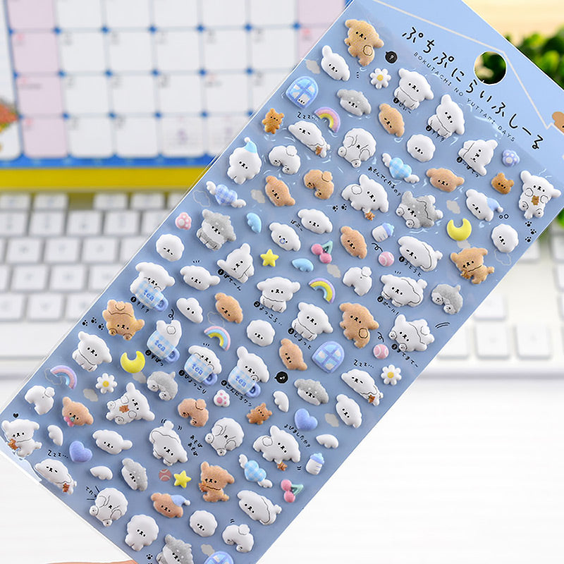 Cute Mini Animal Puffy 3D Stricker, D, Sticker