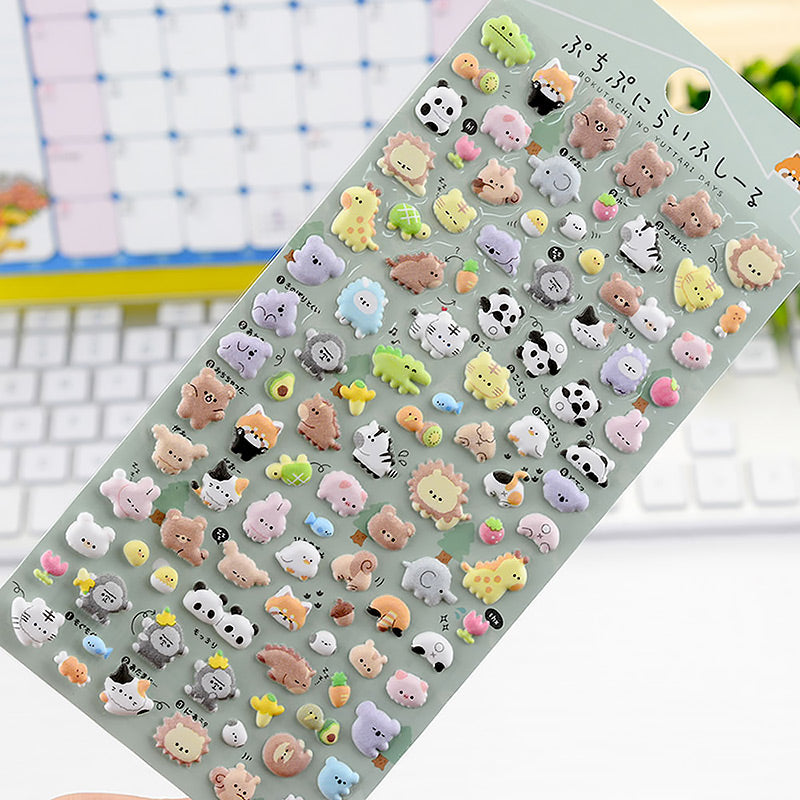 Cute Mini Animal Puffy 3D Stricker, A, Sticker