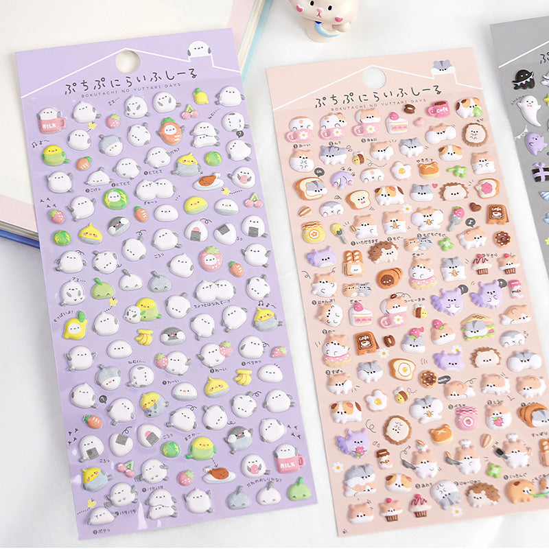 Cute Mini Animal Puffy 3D Stricker, Sticker
