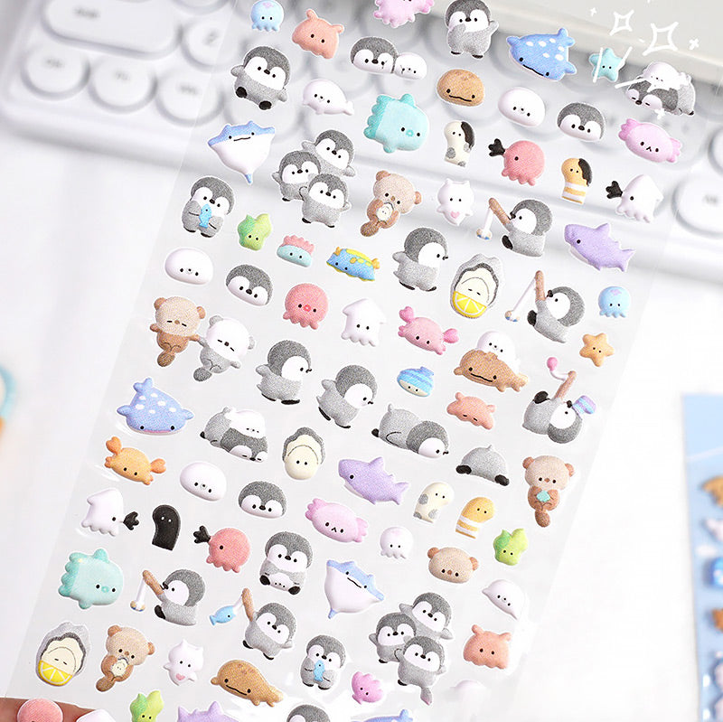 Cute Mini Animal Puffy 3D Stricker, Sticker