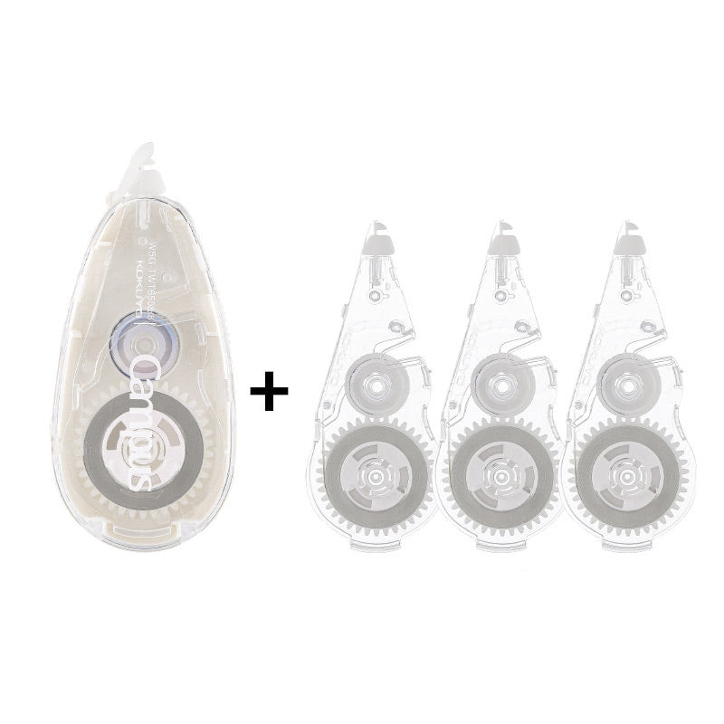 KOKUYO Campus 5mm 8M Correction Tape / Refill, Clear (Silent) / Correction Tape + 3 Refills