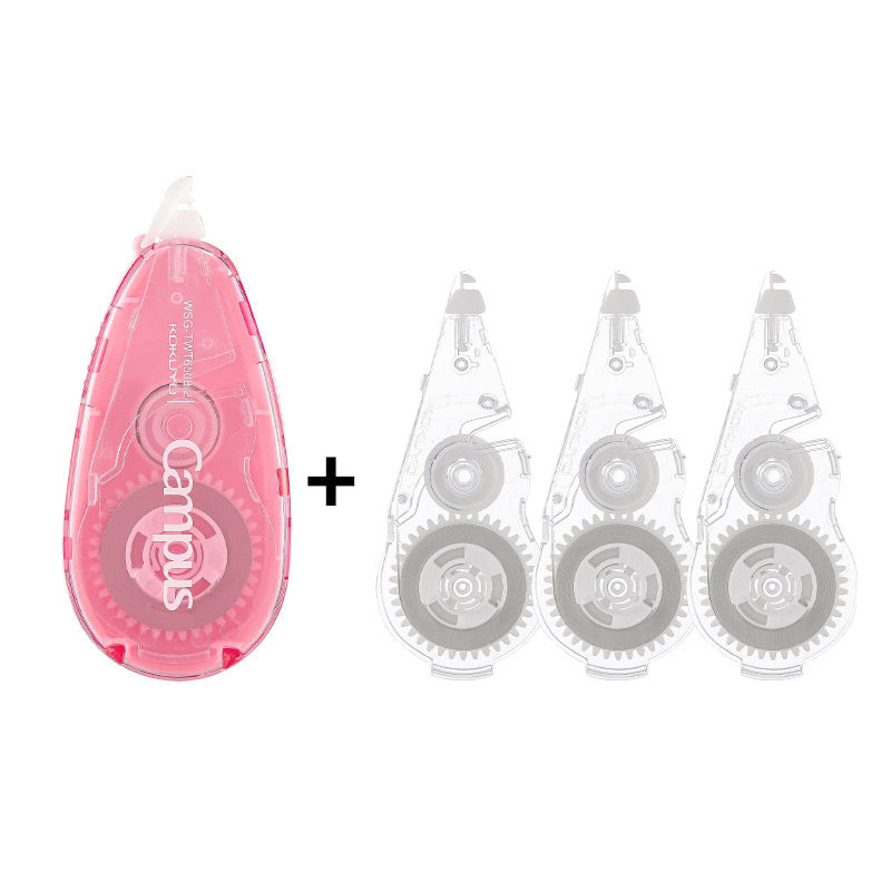 KOKUYO Campus 5mm 8M Correction Tape / Refill, Pink (Silent) / Correction Tape + 3 Refills