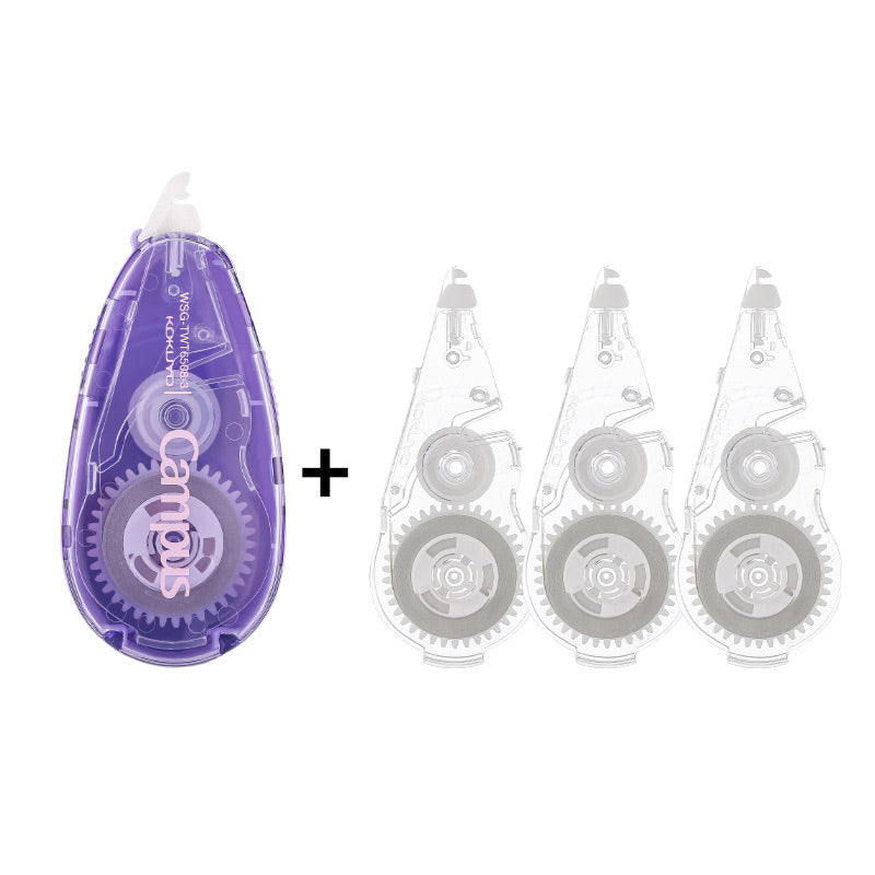 KOKUYO Campus 5mm 8M Correction Tape / Refill, Purple (Silent) / Correction Tape + 3 Refills