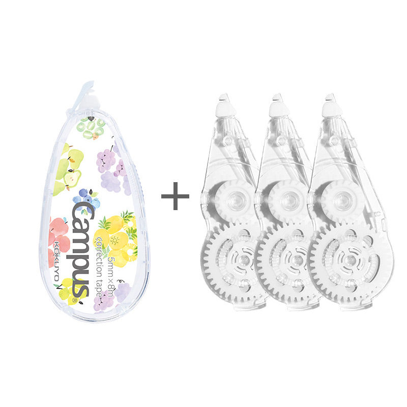 KOKUYO Campus 5mm 8M Correction Tape / Refill, Fruit / Correction Tape + 3 Refills
