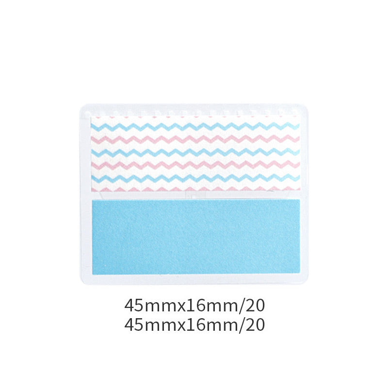 KOKUYO Campus HALCO refill sticky notes in pink and blue chevron pattern, 40-sheet pack