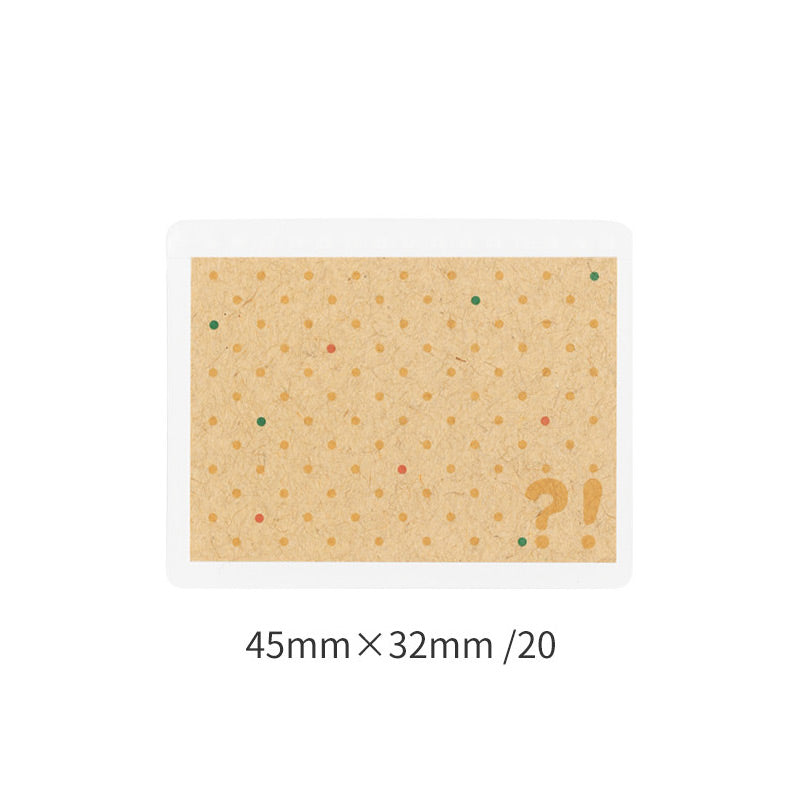 KOKUYO Campus HALCO kraft paper sticky notes with a playful question mark print, 20 sheets