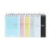 Six A7 memo pad covers lined up showing pastel and matte color range