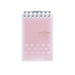 Pink A7 ring-bound memo pad with press-open binding and dot-embossed cover