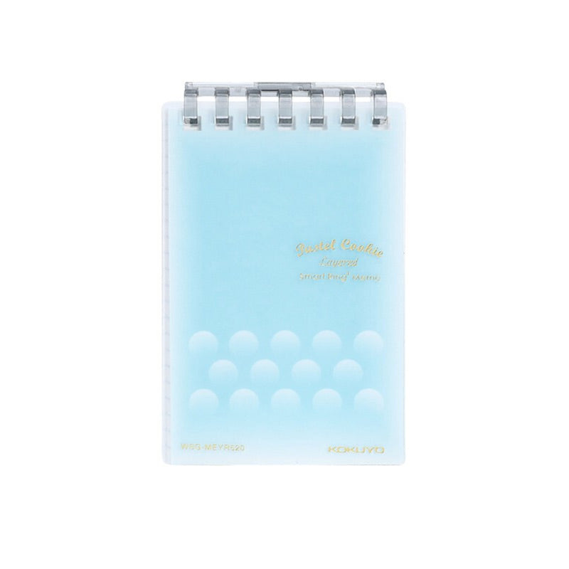 Light blue A7 ring binder memo pad with frosted pastel cover finish