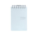 Silver-tone A7 ring-bound notepad with matte plastic cover and metal spine