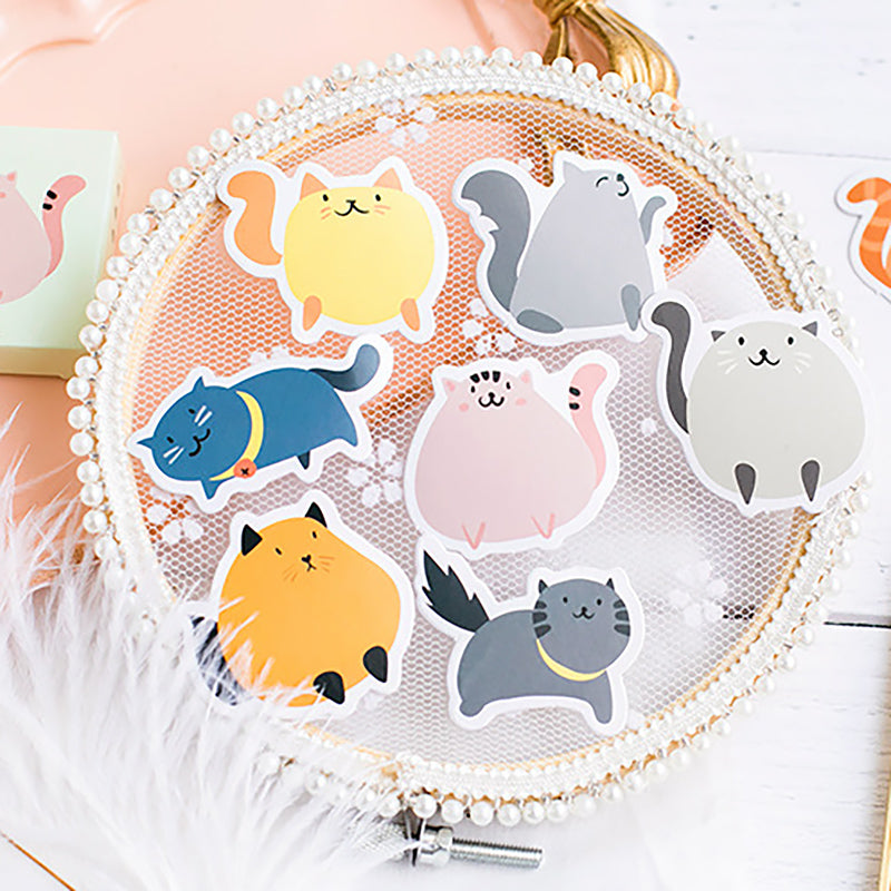 Kawaii Cartoon Fatty Cat Stickers 45 Pcs — A Lot Mall