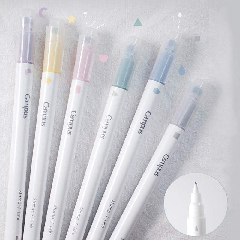 KOKUYO Campus Dual Tip Stamp Line Marker Set