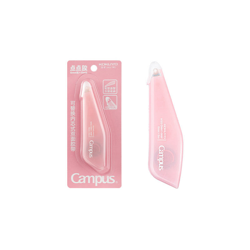 KUKOYO Campus Pen-Type Dotliner Glue Tape & Refill 8M [Set of 5] Pink