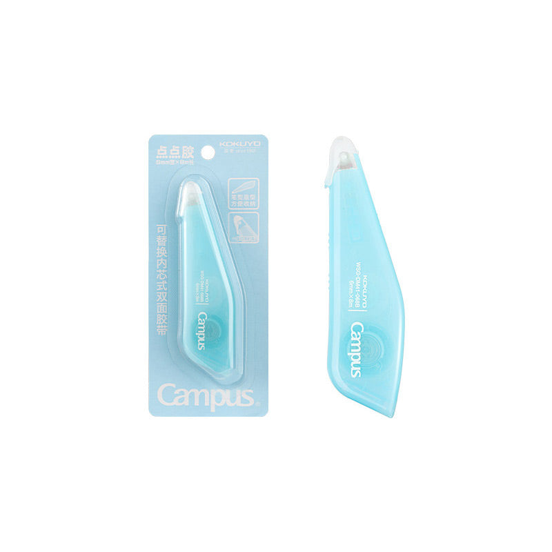 KUKOYO Campus Pen-Type Dotliner Glue Tape & Refill 8M [Set of 5] Blue