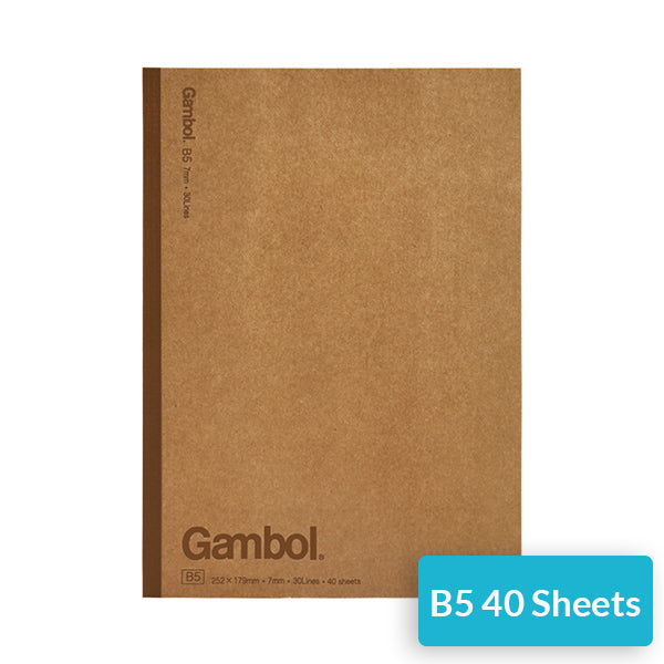 KOKUYO Gambol Lined Kraft Paper Cover Notebook A5/B5 Pack, Notebook