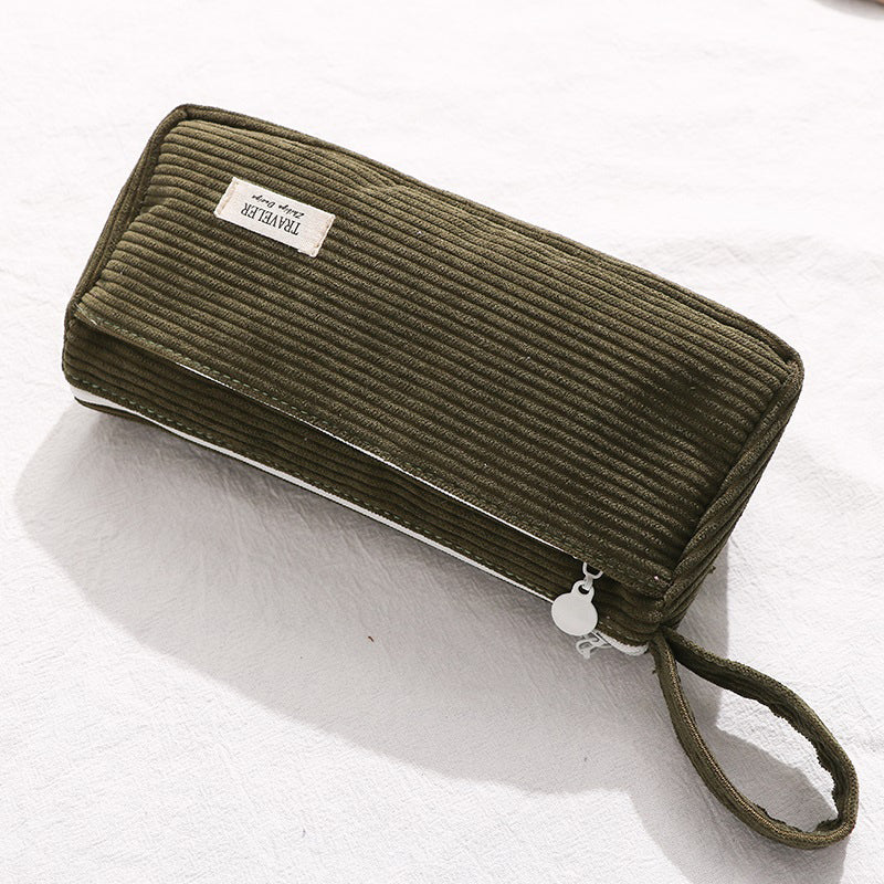 Pastel Corduroy Stand-Up Foldable Pencil Case — A Lot Mall