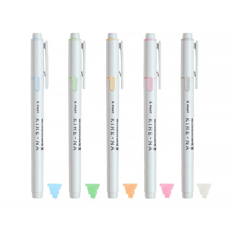 PILOT KIRE-NA Double-Sided Highlighter [5-Color Pack] Pale