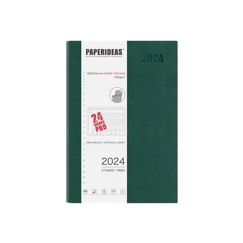 PAPERIDEAS 2024 A5 Hardcover / Softcover Daily Planner Notebook