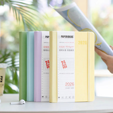 PAPERIDEAS 2026 A5 Hardcover Weekly Planner with Hourly Schedule Notebook, Planner