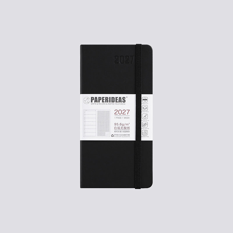 PAPERIDEAS 2027 48K Hardcover / Softcover Weekly Planner Notebook